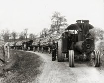 Apple product hauling, steam tractor
